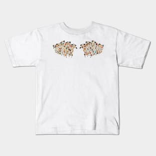 White Angel Guitar Wings with Feathers Out Kids T-Shirt